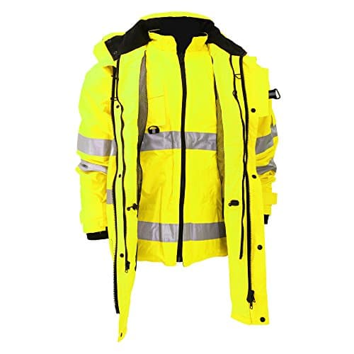 Image of Yoko Hi Vis Multi-Function Breathable & Waterproof 7-In-1 Jacket (3XL) (Hi Vis Yellow)