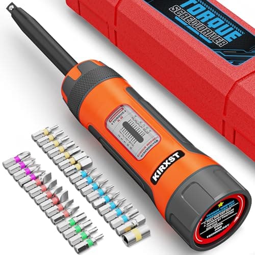 Image of KIRXST 1/4" Long Drive Torque Screwdriver Set 0.4-2.4 Nm, 32 Piece Torque Wrench Bits Set, Portable Wrench Hand Tools Replaceable Bits
