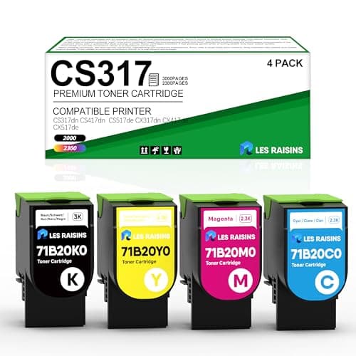 Image of CS417 Toner Cartridge Replacement for Lexmark CS417dn Toner Cartridge for Lexmark CS317dn CS517de CX317 CX417 CX517 71B20K0 71B20C0 71B20M0 71B20Y0 ,4 Pack
