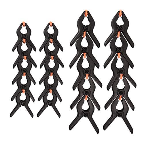 Image of 20-Piece Nylon Spring Clamps, Plastic Heavy Duty Grip Clips Set, 10Pcs 2 Inch and 10Pcs 3 Inch Clamps