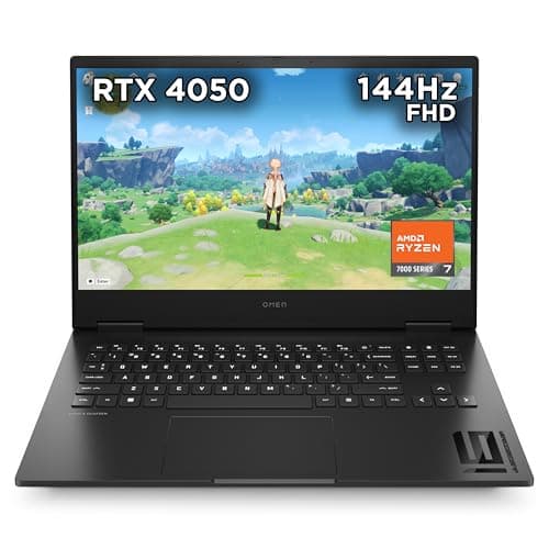 Image of HP Omen Gaming Laptop 16-xd0001sa | AMD Ryzen 7-7840HS Processor | 16GB RAM | 512 GB SSD | NVIDIA GeForce RTX 4050 Laptop GPU | 16 inch FHD 16:9 Display | 144Hz | Microsoft Windows 11 | Black
