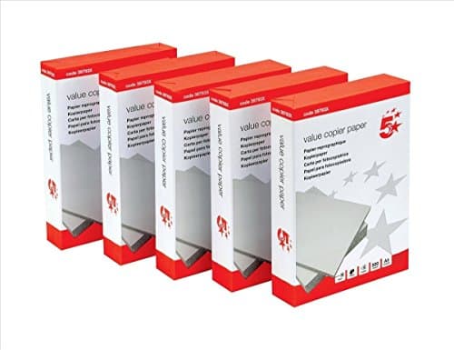 Image of 2 X 5 Star Office Value Copier Paper Multifunctional Ream-Wrapped 75gsm A4 White - 1 box containing 5 Reams of 500 sheets (DESIGN 1, 2)