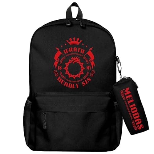Image of Anjinguang The Seven Deadly Sins Backpack Anime Schoolbag 3D Printed Large Shoulder Bag Student Rucksack with Pencil Pouch Computer Travel Bag Men Women Teens