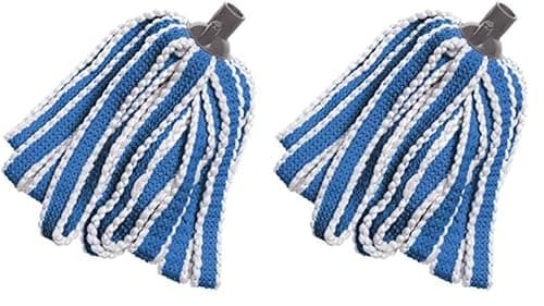 Image of Addis MEGA 100% Microfibre Mop Replacement Refill head, Blue & White (Pack of 2)