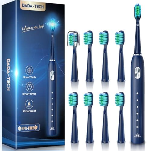 Image of Electric Toothbrush Adults, Sonic Toothbrush Rechargeable with 9 Reminder Heads, 5 Cleaning Modes, 2-Minute Timer, 40000 VPM Ultrasonic Toothbrush 6 (Blue 12)