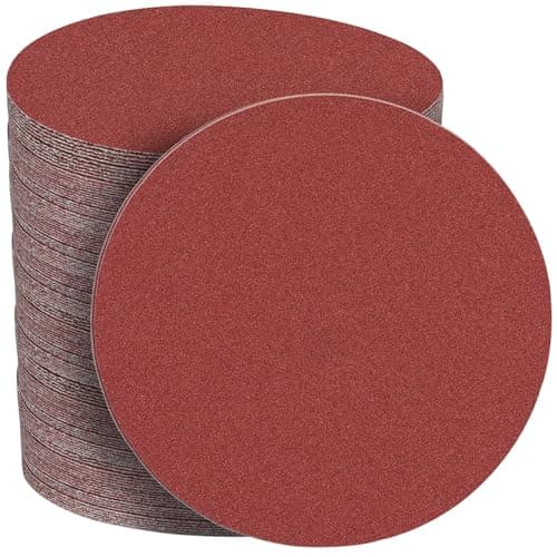Image of STEBRUAM 50pcs 150mm Sanding Discs,180 Grit No Holes Hook and Loop Backing Pads for 6 inch Random Orbital Sander Pads All Oscillating Tools