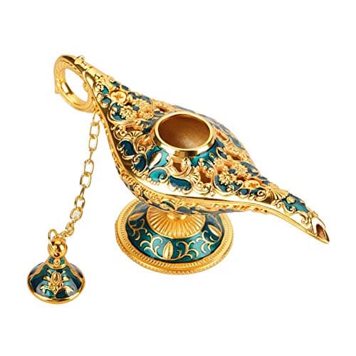 Image of LetCartMaker Miracle Lamp, Elegant 3D Relief Design, Aladdin Lamp, Genie Lamp, Unique Craftsmanship, 12 x 4.5 x 6.5 cm, Phnom Penh Blue