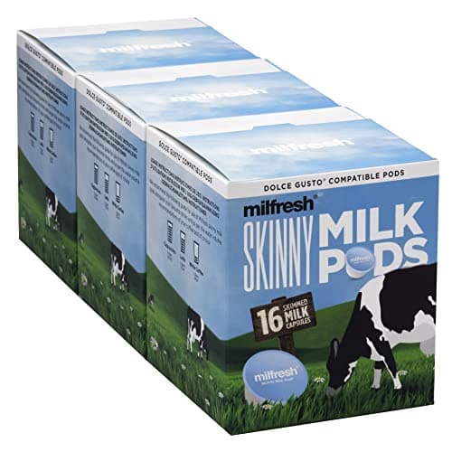 Image of Milfresh Skinny Milk Pods - Dolce Gusto Compatible 3 Boxes x 16 Pods (48 Skimmed Servings Total)
