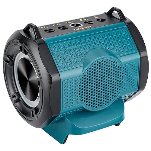Image of GRVODFRTA Portable Bluetooth Speaker Compatible with Makita 18V(Battery NOT Included) Wireless BT5.3 and USB Audio Source, TWS Pairing, Multicolored Lights, Jobsite Home Party Outdoor Speaker