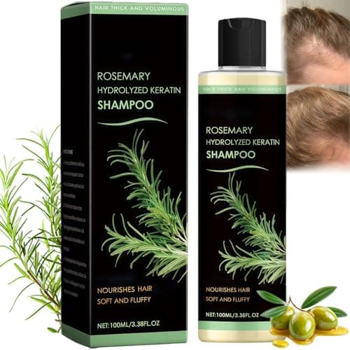 Image of Organic Rosemary Shampoo - Rosemary Hydrolyzed Keratin Shampoo, Volumising & Strengthening Hair Cleanser for Thin, Weak or Fine, Improves Hair Thickness & Shine, 100ml