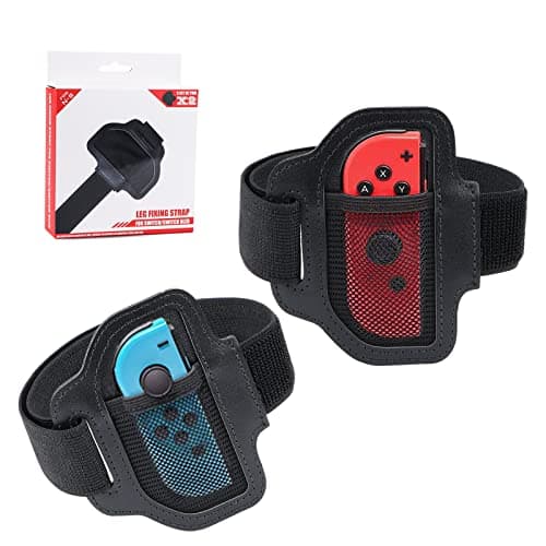 Image of Pack of 2 Leg Straps Compatible with Nintendo Switch Sports Soccer/Ring Fit Adventure, Adjustable Elastic Breathable Leg Strap Compatible with Switch OLED/Switch, for Adults