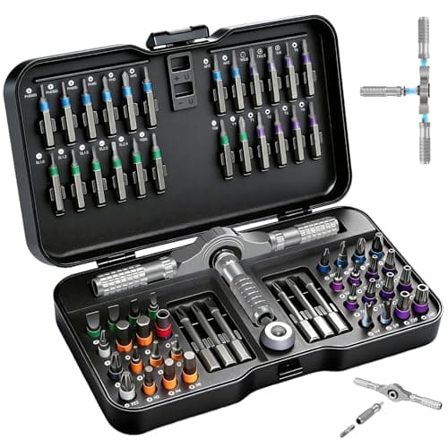 Image of SEARART ratchet screwdriver set: 66 in 1 magnetic Screwdriver sets, S2 Steel Bits,portable for precision electrical repair, computers, bicycles, etc - suitable for repairmen、DIY enthusiasts、home users