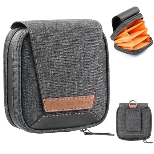 Image of K&F Concept Lens Filter Case, Holds 4 Filters Up to 95mm, Waterproof Camera Lens Filter Pouch for Round or Square Filters ND CPL UV Filters