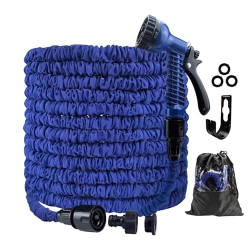 Image of CNMTCCO Garden Hose Pipe, 100FT Garden Hoses Expandable with 3/4", 1/2" Fittings, Expanding Magic Hose, with 7 Function Spray Nozzle, Anti-Leakage Latex Core Hosepipe (30M)