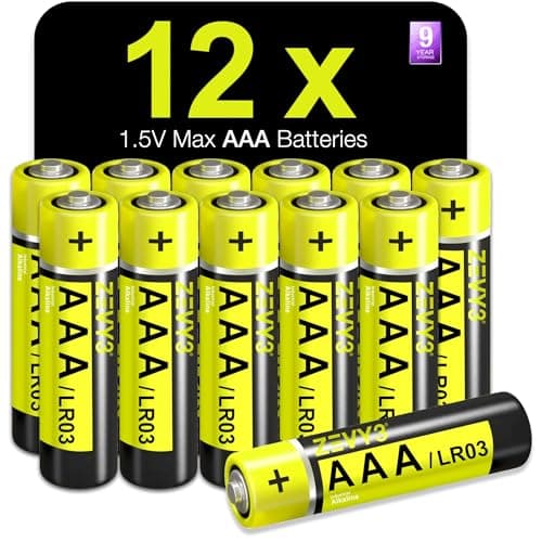 Image of Zevy3 AAA Batteries 12 Pack, Long Lasting Alkaline Batteries, Leak-Proof, High Power, Ideal for Remote Controls, Toys, Clocks & Household Devices
