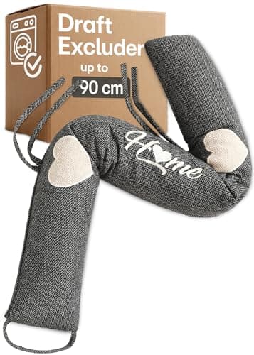 Image of Praknu Draft Excluder for Doors & Windows - Draught Excluder Extra Heavy 90cm/35in - Removable & Washable - Simple Installation - No Glue or Drilling - Lower Your Heating Bills