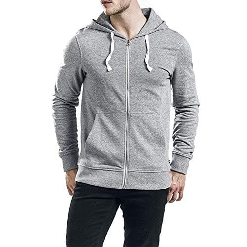 Image of PRODUKT Basic Sweat Cardigan Men Hooded Zip Light Grey XL, 85% Cotton, 15% Viscose, Regular