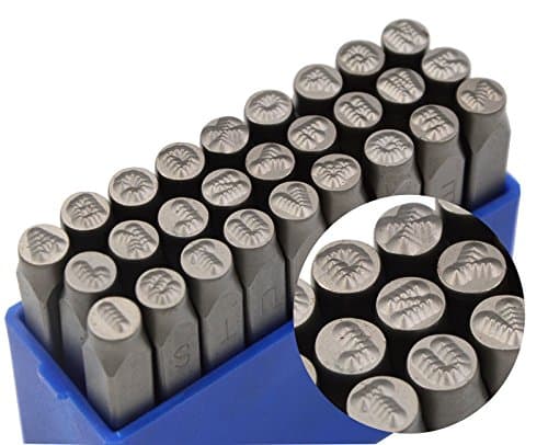 Image of WKSTOOL 27pcs Heavy Duty Steel Stamp Uppercase Dot Letters 5/32 4mm Hand Stamping Character Mark Code Alphabet Punch Kit for Bracelet Ring Jewelry Sheet Metal Plate Making Mold Die