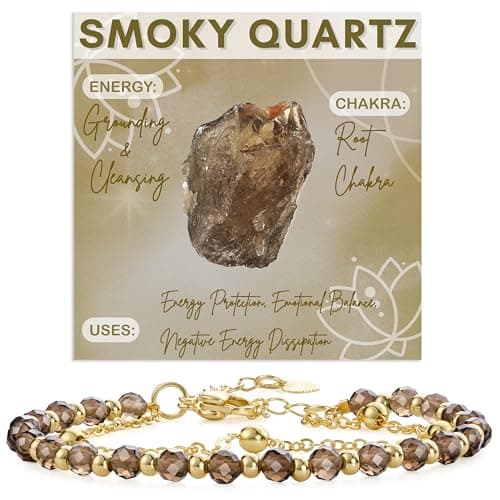 Image of Farfume Smoky Quartz Crystal Bracelet Beaded Bracelets for Women 4mm Natural Stone Beads Gemstone Handmade Jewelry
