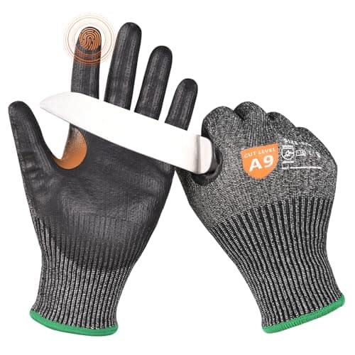 Image of Donfri Level 9 Cut Resistant Safety Work Gloves, High Protection Cutting Proof Chainsaw Gloves with Reinforced Thumb, Non Slip, Durable, Touch-screen (1 Pair, M)