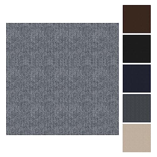 Image of CUCOS Carpet Tiles Peel and Stick, 30x30CM Squares Floor Tile, Soft Padded Carpet Tiles, Self Adhesive Light Grey 10 Pack