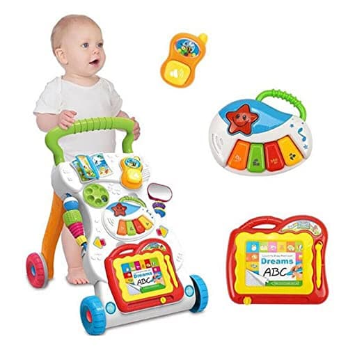 Image of Queiting Baby Walker First Steps 2in1 Activity Musical Toys Car Along Ride Children's Music Walker Baby Toddler Stroller Used for Baby Steps