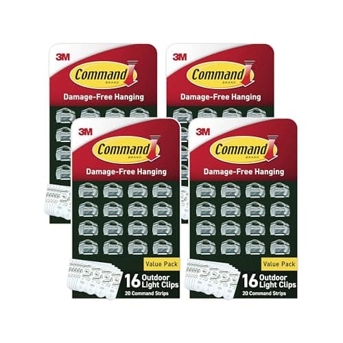Image of 3M 17017CLR-AW Outdoor Light Clips, Foam Strip, Clear, 16-Pk. - Quantity 4