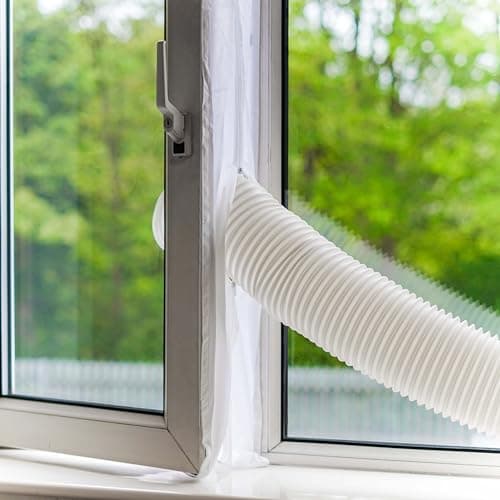 Image of JSH Portable Air Conditioner Window Seal Kit | Works with All Makes and Models | Easy to Install No Tools Required | Includes Zip and Adhesive Fasteners.
