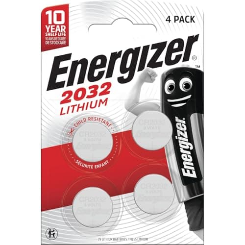 Image of Energizer CR2032 Batteries (4 Pack) - Lithium 3V Coin Battery - AirTags, Car Key Fobs, Watches, Home/Medical/Fitness Devices - 10 Year Shelf Life - Child Resistant Packaging
