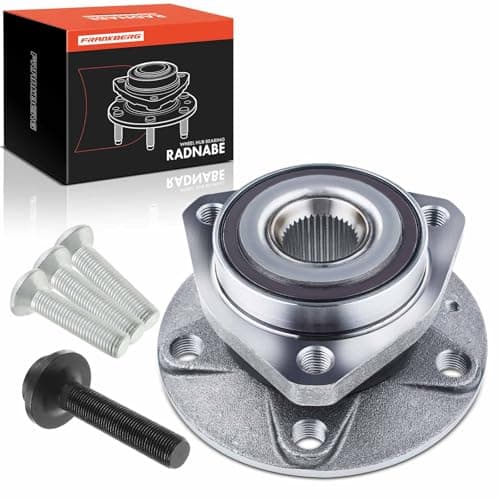 Image of Frankberg 1x Wheel Bearing Hub Front Axle Compatible with A3 8V1 8VK 2012-2020 A3 Sportback 8PA 2004-2013 Golf Plus 521 5M1 2004-2013 Leon 1P1 2005-2012 Golf V 1K1 2003-2009 Replace# 5K0498621A