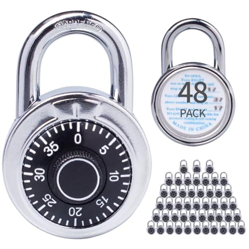 Image of XanHen Standard Dial Combination Lock, with Different Combinations, Red Turnplate, Preset Three Digit Combination Lock for Keyless Convenience Ideal for School Gym Sports Locker Case Toolbox