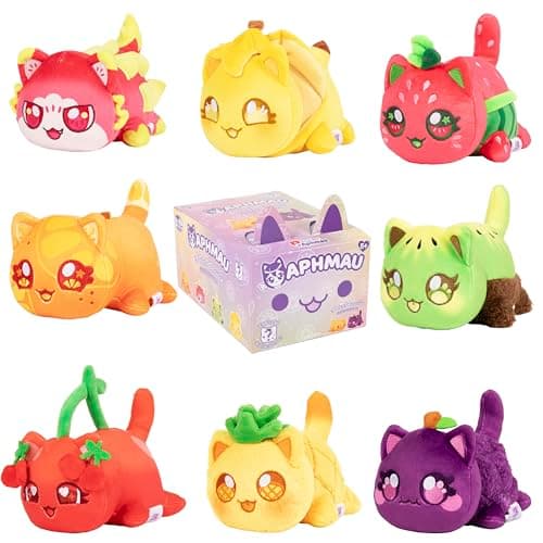 Image of Aphmau 6" MeeMeows Mystery plush Fruit Collection 8 to collect Unboxing toy You Tube Toys Aphmau Channel
