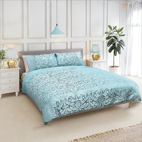 Image of Emma Barclay Eden - Embellished Jacquard Duvet Set in Duck Egg - Single