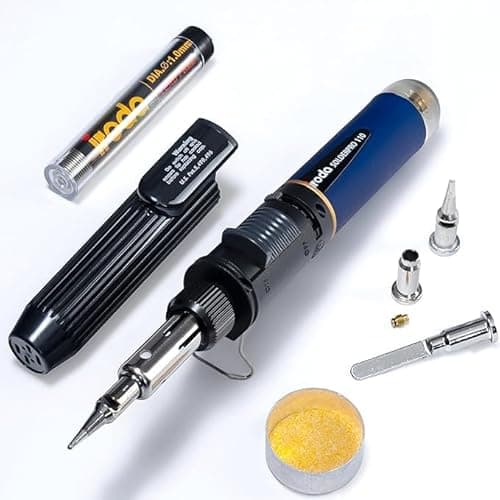 Image of Iroda Solderpro 110K Cordless Butane Soldering Iron Kit, 4-in-1 30-125W equivalent Portable Cordless Self-Igniting Adjustable Flame, Professional, 25 Second Heat Up, 100 Mins Run Time (Taiwan Direct)