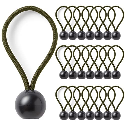 Image of Pluvios - Heavy Duty Bungee Cords with Hooks - 10 Pack – Choice of Sizes - Multi-Purpose Elastic Bungee Straps for Luggage, Roof Racks, Camping - Weatherproof & UV Resistant (4" (10CM) - Green)