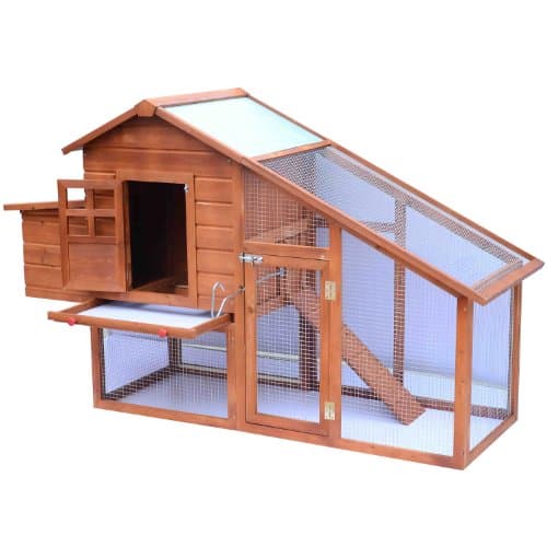 Image of PawHut Chicken Hen Poultry Coop House Rabbit Hutch Ark Coup Run Nest Box 3-10 Chickens W190 x D66 x H116 cm