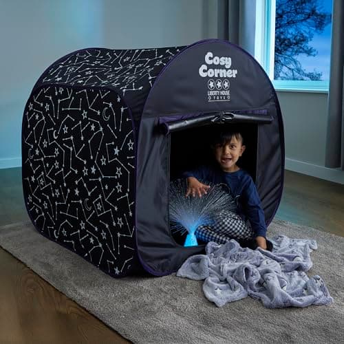 Image of Liberty House Toys Kids Cosy Corner Tent, Black Sensory Play Tent, H90 x W90 x D90 cm