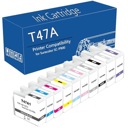 Image of T47A Ink Cartridge Replacement for EPSON T47A1PK T47A2CT47A3 T47A4 C13T47A100 C13T47A200 Ink Cartridges, Compatible for Surecolor SC-P900 Printer 10-pack