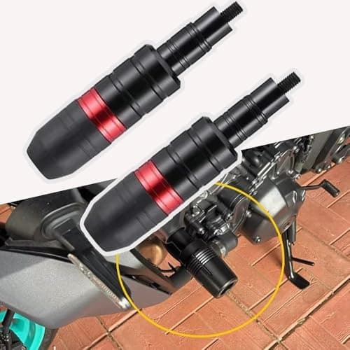 Image of Woniyal 1 Pair Motorcycle Frame Sliders Crash Protectors for Yamaha Tracer 700 (2016-2019), CNC Aluminium Anti-Crash Engine Guard Pads Motorbike Falling Protection,Red