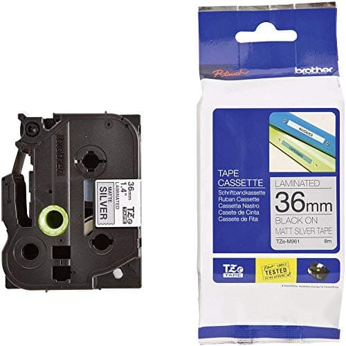 Image of Brother TZe-M961 Labelling Tape Cassette, 36 mm (W) x 8 m (L), Laminated, Brother Genuine Supplies - Black on Matt Silver
