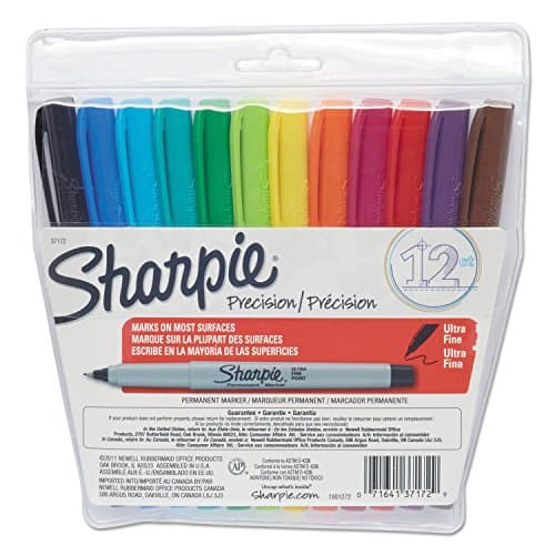 Image of Permanent Marker, Ultra Fine Tip, Assorted, Blister of 12