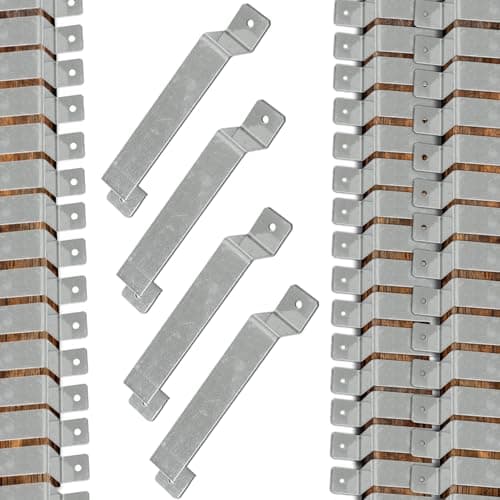 Image of Woodside Pack of 50 Fence Panel Security Brackets – Fits 4” x 4” Posts – Strong, Galvanised Steel – for Concrete or Wood – Predrilled, Fixings Included