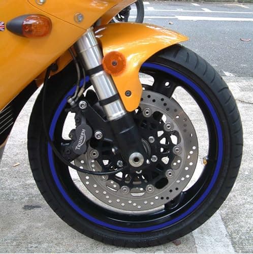 Image of Dark Blue Professional Motorbike Wheel Rim Tape (All Models) | 19 Inch Wheel Size | Decals | Rim Stripe | 24 Colours, Universal Compatibility