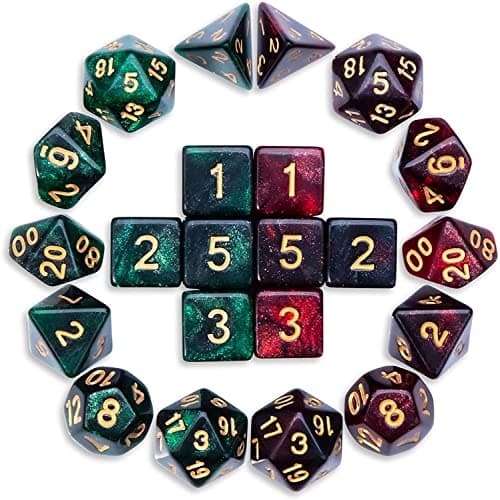 Image of QMAY DND Dice Sets - 2 X 11 Polyhedral Dice (22pcs) for Dungeons and Dragons, Role Playing Table Game.
