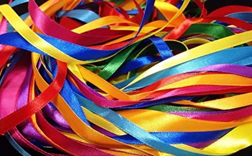 Image of Glitterati 40 metre Satin Ribbon Pack Mixed with Assorted Colours in Satin, 2.5 m x 2 Widths x 8 Assorted Colours
