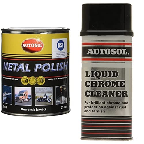 Image of Autosol GV0402 Metal Polish, 750 ml & 0401A 250ml Liquid Chrome Cleaner