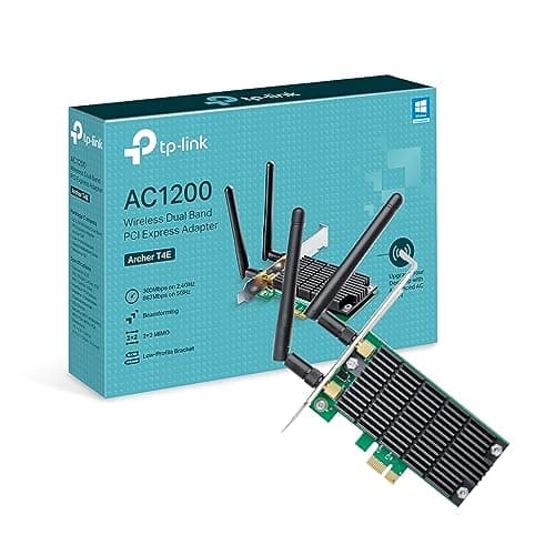 Image of TP-Link Archer T4E AC1200Mbps Dual-Band Wireless WiFi Adapter for PC with Two Antennas, PCIe WiFi Card for Desktop, Low-Profile Bracket Included, Supports Windows 11/10/8.1/8/XP (32/64 bit)