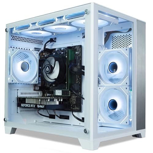 Image of ionz Gaming PC - Desktop Computer, Ryzen 7 5700X, NVIDIA RTX 5060,16GB RAM 1TB NVMe SSD, Windows 11, 650W 80+ PSU, WiFi (Dynamic Compact, White)