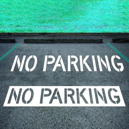 Image of Large Coverage Parking Lot Stencil 15.8 x 89 Inches with 12 Inch Tall Letters for No Parking and Fire Lane Marking