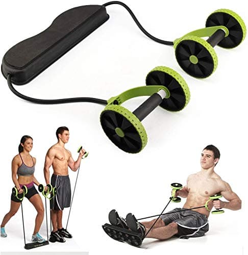Image of Revoflex Xtreme Abs Abdominal Exercise Equipment, Professional Wheel Roller Gym Fitness Machine Body Strength Training Home Workout Machine Compact and Portable Full Body Workout Trainer